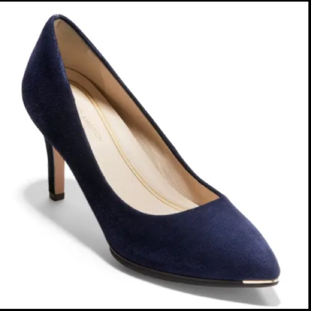 Cole Haan Unworn Grand Ambition Pump. Color: Marine Blue Suede Size 7.5